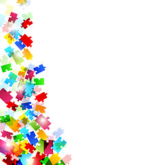 Image showing Abstract background with set colorful puzzle pieces
