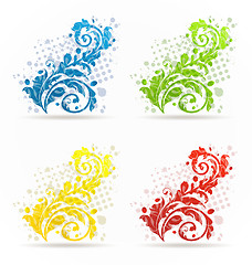 Image showing Four seasonal floral colorful set isolated