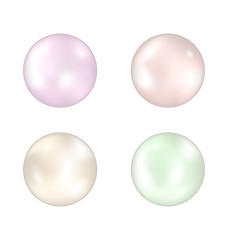 Image showing Set of colorful pearls isolated on white background