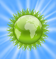 Image showing Icon earth with grass, environment symbol