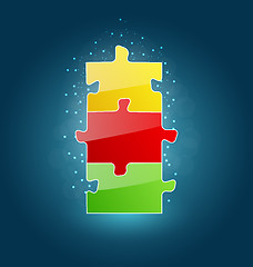 Image showing Business concept with set puzzle pieces for success venture