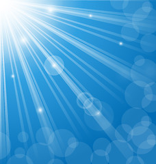 Image showing Abstract blue background with  lens flare