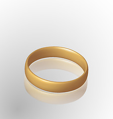 Image showing Jewelry golden ring with reflection