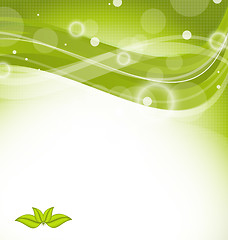 Image showing Wavy nature background with green leaves