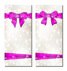 Image showing Set of cute cards with gift bows