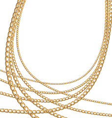 Image showing Set jewelry gold chains different size