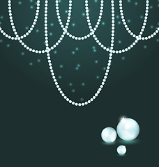 Image showing Cute dark background with pearls