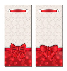 Image showing Set of cute cards with gift bows