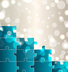 Image showing Abstract background with set puzzle pieces