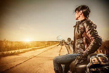 Image showing Biker girl