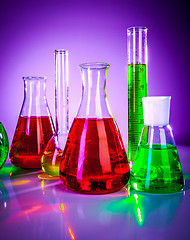 Image showing test tubes with colorful liquids