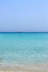 Image showing Beautiful turquoise sea and white sand