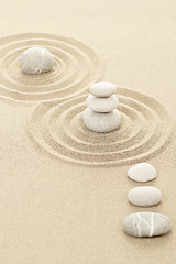 Image showing Balance zen stones in sand