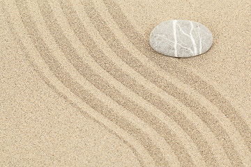 Image showing zen stone in sand