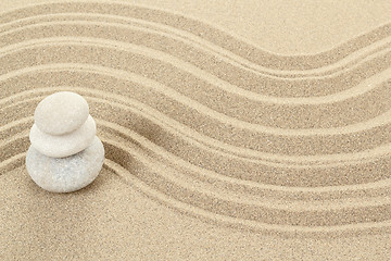 Image showing Balance zen stones in sand