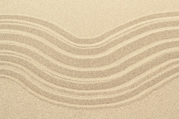 Image showing Sandy beach background texture with lines