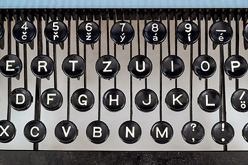 Image showing detail of keys on retro typewritter