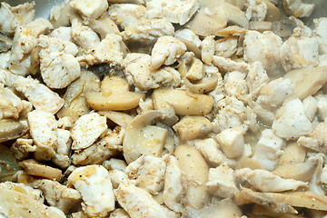 Image showing Cooking Roasted Chicken with Mushrooms