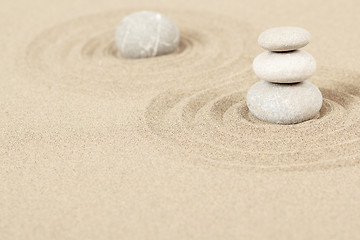 Image showing Balance zen stones in sand