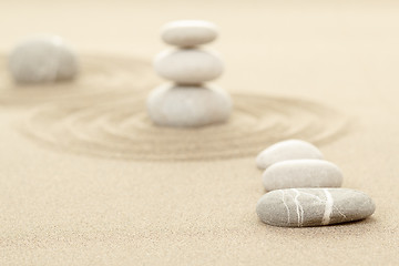 Image showing Balance zen stones in sand