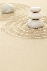 Image showing Balance zen stones in sand