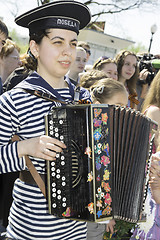 Image showing Girl with accordion