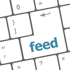 Image showing feed word on computer pc keyboard key