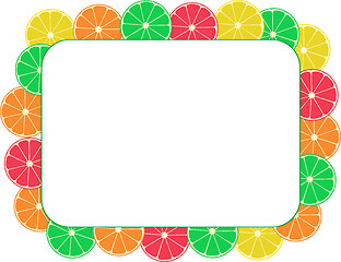 Image showing Blank paper card with desert fruits