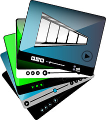 Image showing video movie media player interface set isolated