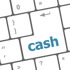 Image showing cash button on computer keyboard showing business concept
