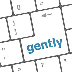 Image showing gently word on computer pc keyboard key