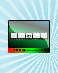 Image showing Video Movie Media Player on abstract blue ray background