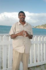 Image showing local man on the island beach