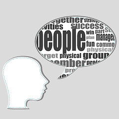 Image showing Head with the words on the topic of social networking and media