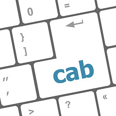 Image showing cab word on computer pc keyboard key