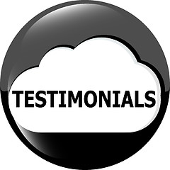 Image showing Testimonials glossy black button