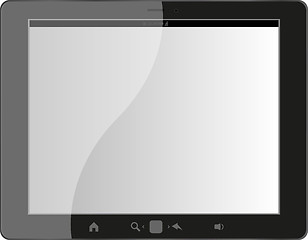 Image showing Realistic tablet pc computer with blank screen isolated on white background