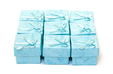 Image showing Cyan gift boxes