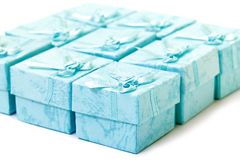 Image showing Cyan gift boxes