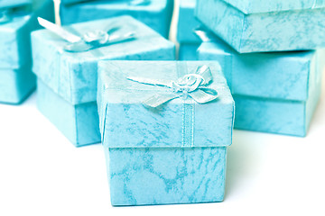 Image showing Cyan gift boxes