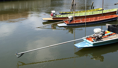 Image showing Colourful boats in Thailand