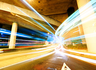 Image showing Junction of the road at night