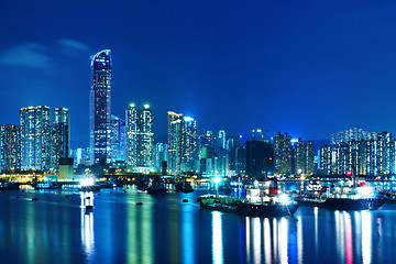 Image showing Tsuen Wan in Hong Kong at night