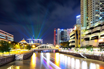 Image showing Singapore city with river at night