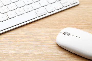 Image showing working desk with keyboard and mouse 