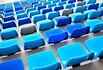 Image showing Blue seats at stadium 