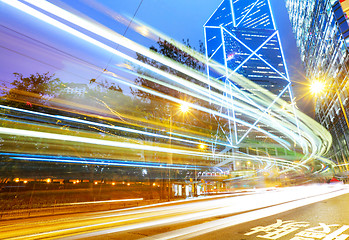 Image showing Hong Kong traffic at night 