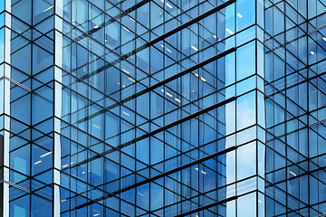 Image showing Glass building wall