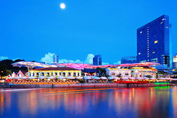 Image showing Singapore city and river by night