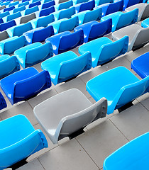 Image showing Blue seats at stadium 